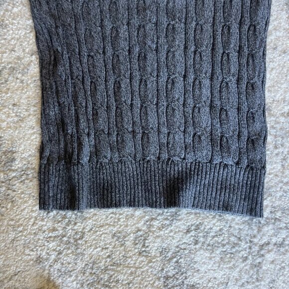 Abercrombie & Fitch Cable Knit Muscle Sweater Cotton Gray Moose Y2K | Mens XXL - Picture 8 of 10